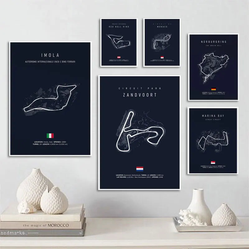 DecorBites™ F1 Race Track Canvas Painting Wall Art
