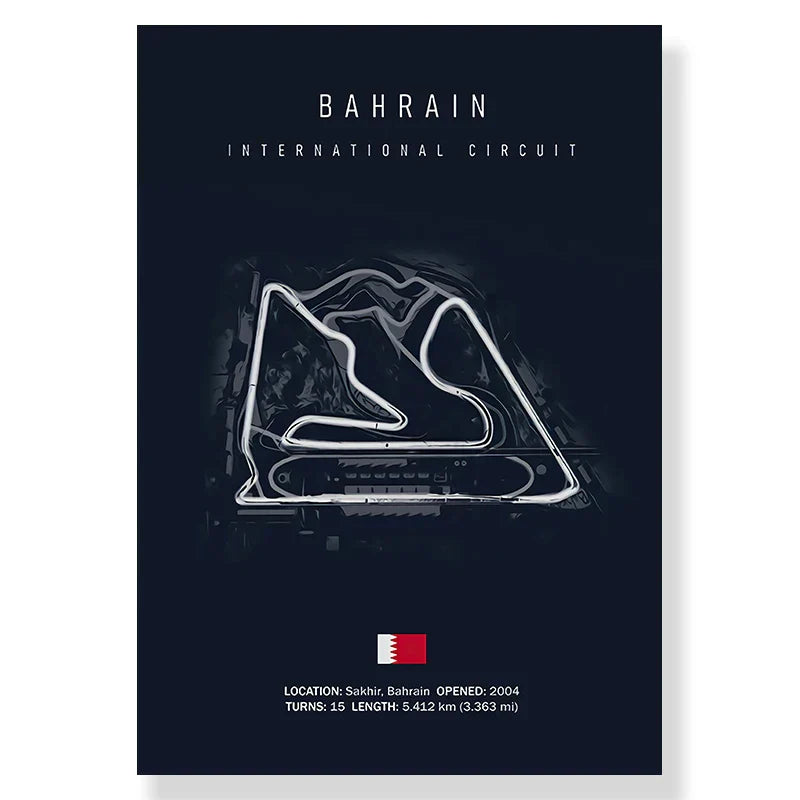 DecorBites™ F1 Race Track Canvas Wall Art Print