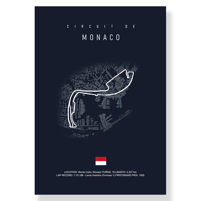 DecorBites™ F1 Racing Circuit Canvas Wall Art