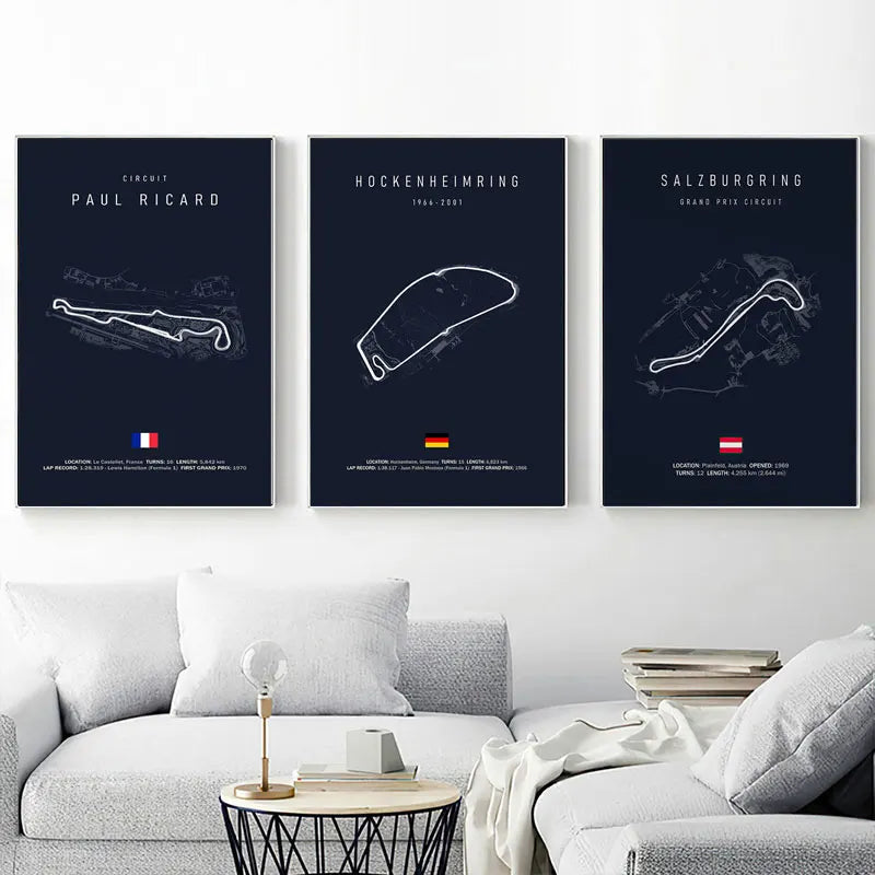 DecorBites™ F1 Racing Track Canvas Art Print