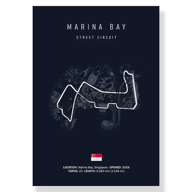 DecorBites™ F1 Track Circuit Canvas Painting Art Print