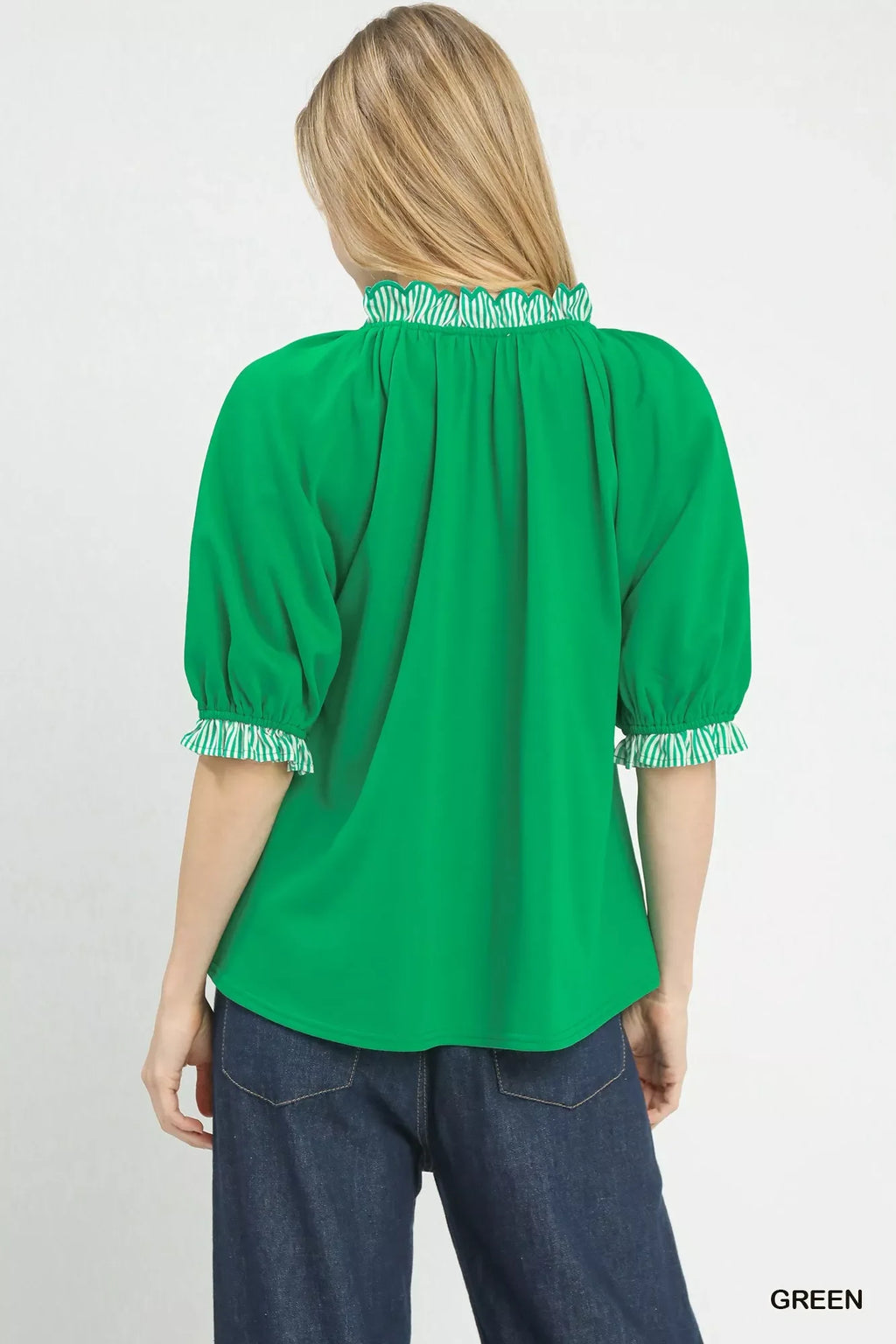 French Terry Collared Top