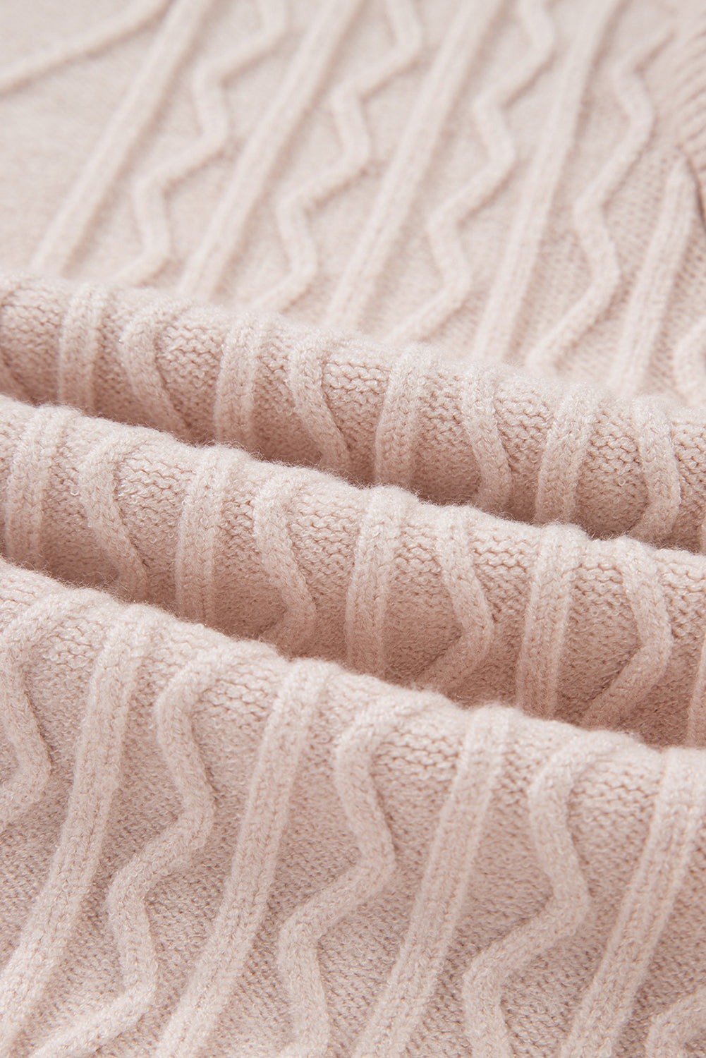 Parchment Cable Knit Ruffle Detail Contrast Floral Sleeve Patchwork Sweater
