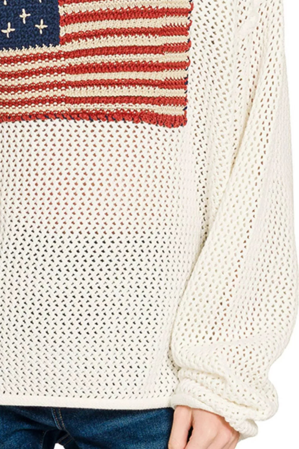 American Flag Crew Neck Sweater