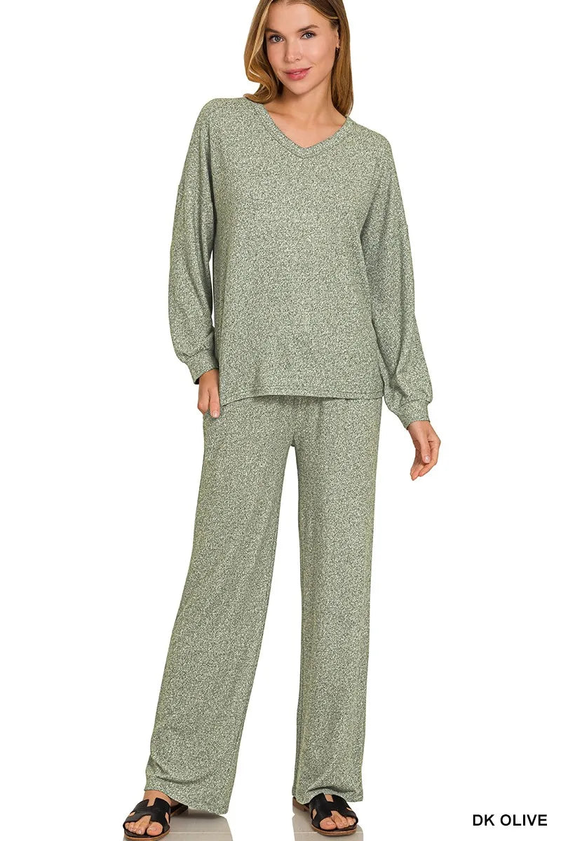 Soft Melange Long Sleeve Tee & Pants Set