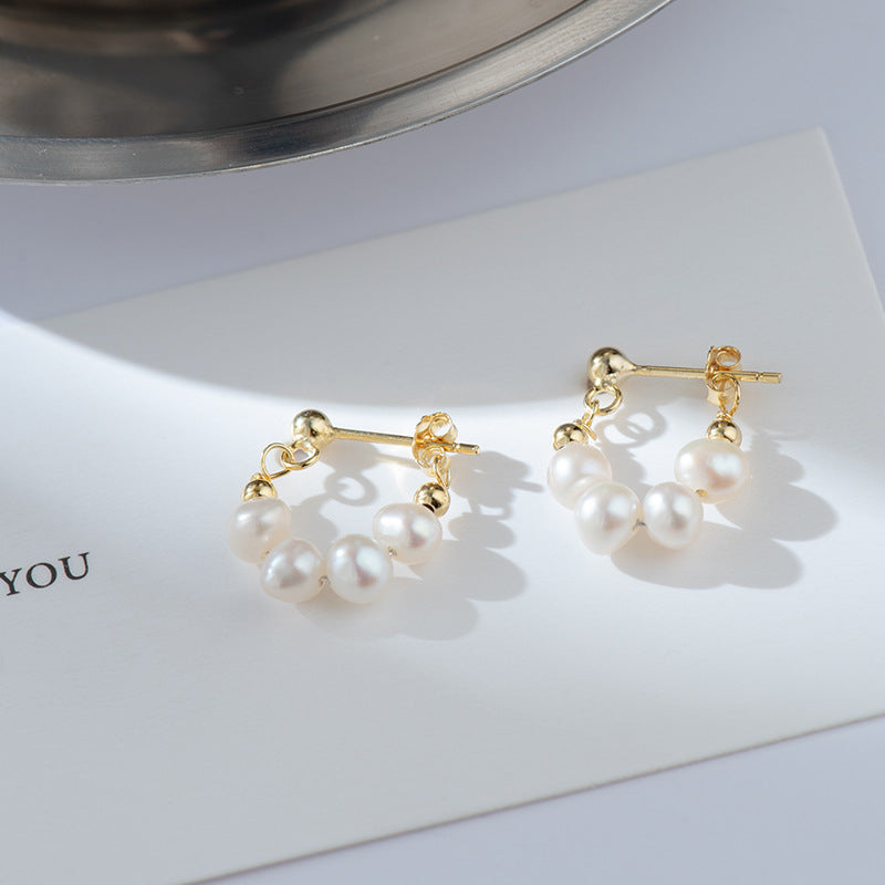 Women's S925 Silver Natural Pearl Earrings