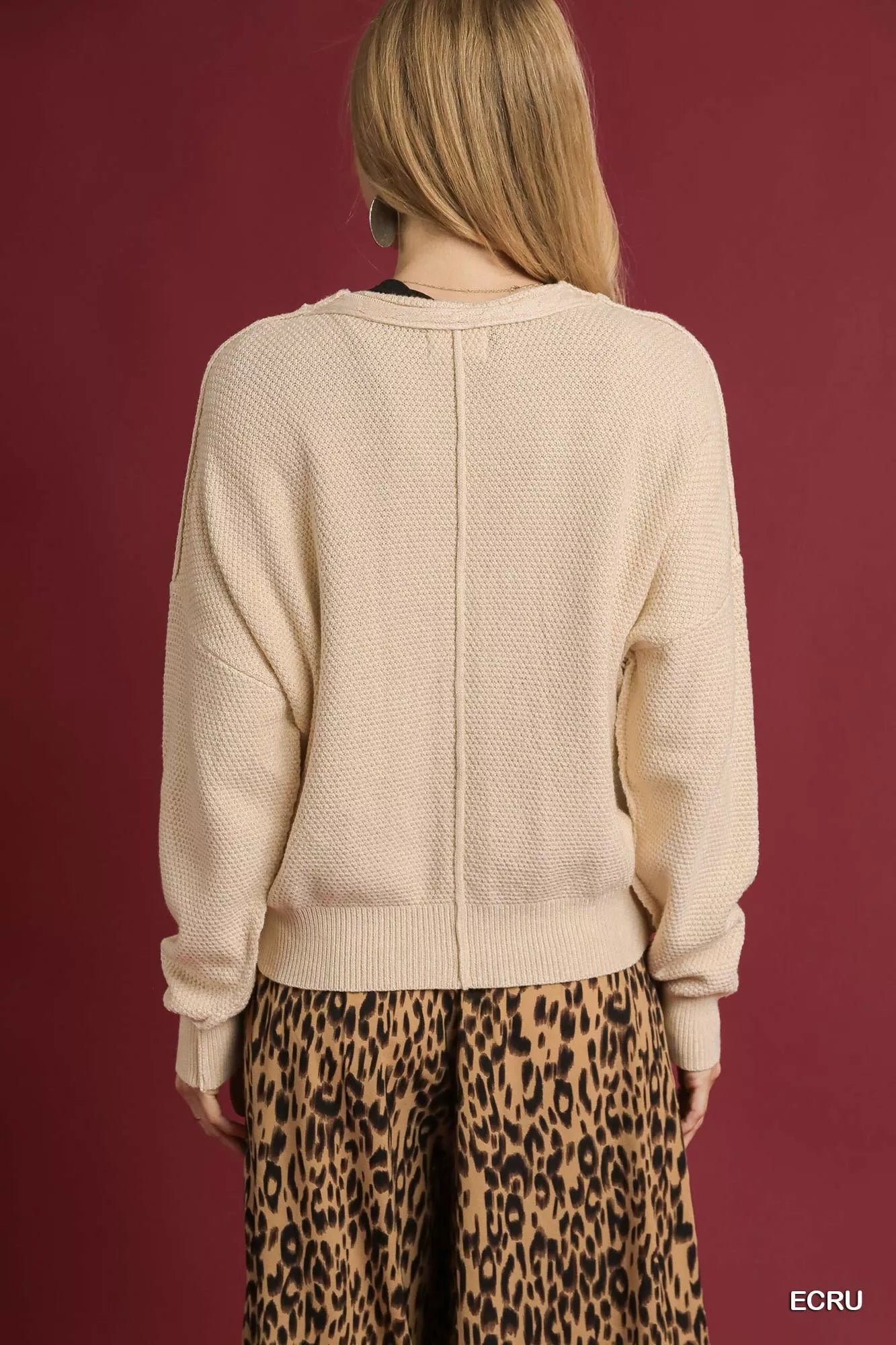 Chunky Cable Knit V-Neck Button-Up Cardigan