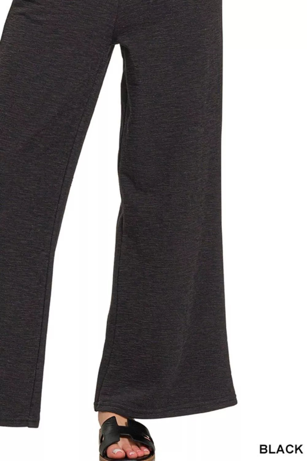 Cotton Slub Wide Leg Pants