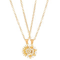2pcs Necklace Sun And Moon Magnetic Pendant Clavicle Chain Necklace For Couple Lovers