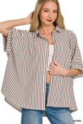 Oversized Stripe Button Down Shirt