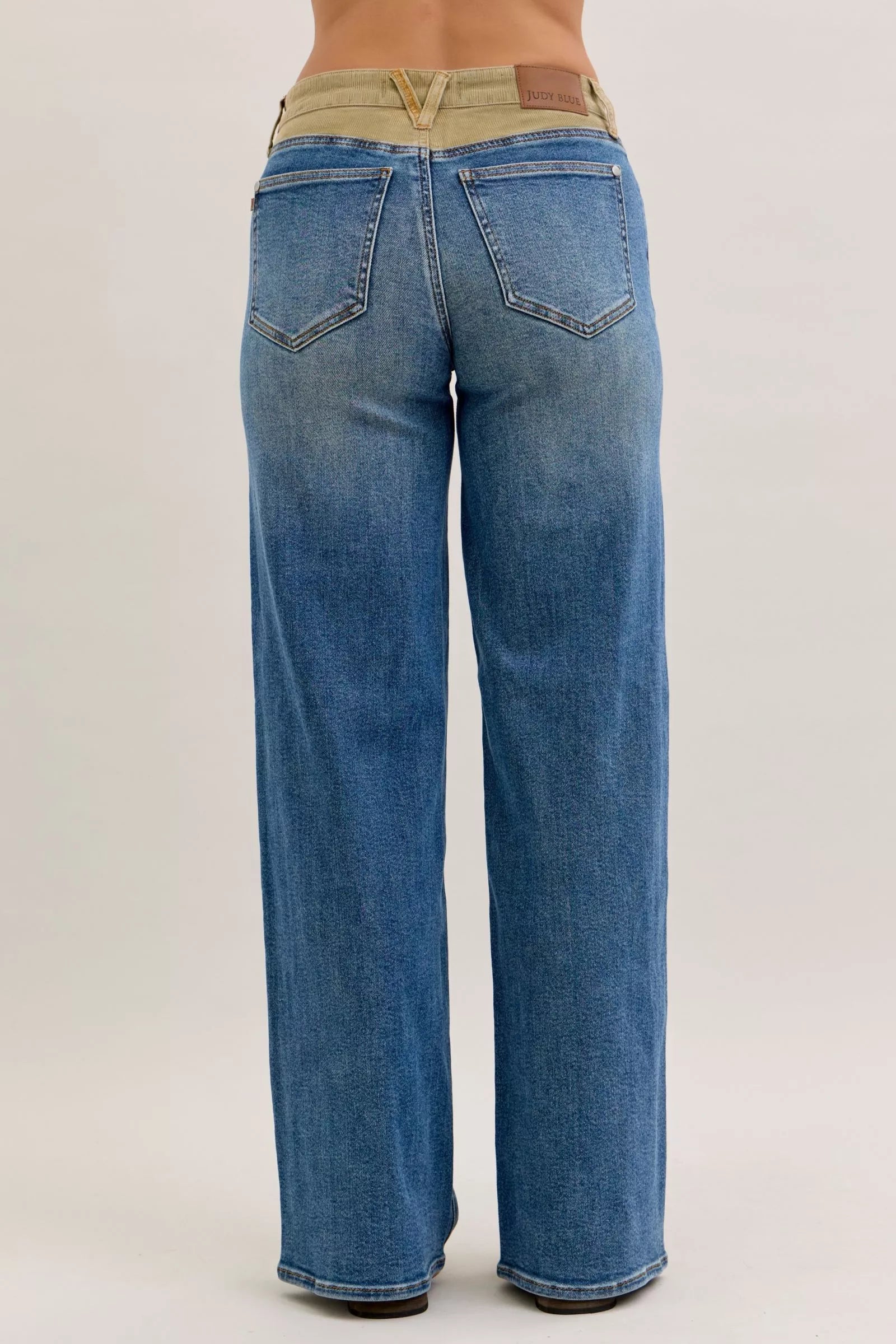 MR Column Straight Jeans with Corduroy Waist