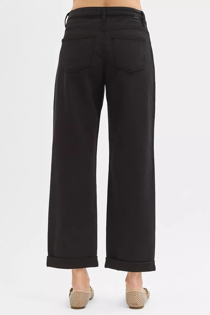 Tummy Control Mid Rise Ankle Barrel Relaxed Baggy