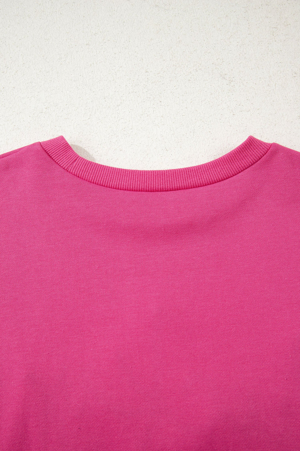 Rose Red Lucky Clover Embroidered Loose Pullover Sweatshirt