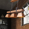 DecorBites™ Factory Wood Island Chandelier - Beige Trapezoid Design with Multiple Lighting Options for Dining Room