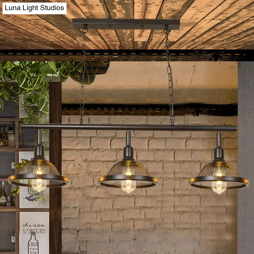 DecorBites™ Farmhouse Metal Pendant Island Chandelier in Black for Dining Room with 3/4 Lights