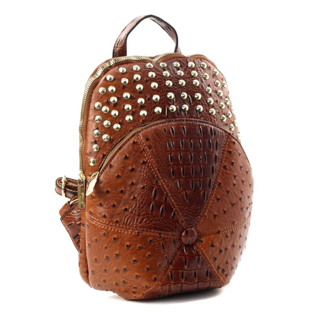 Fashion Backpack Brown Baseball Hat Shaped Casual Accessory