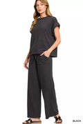 Cotton Slub Short Sleeve Tee and Pants Set