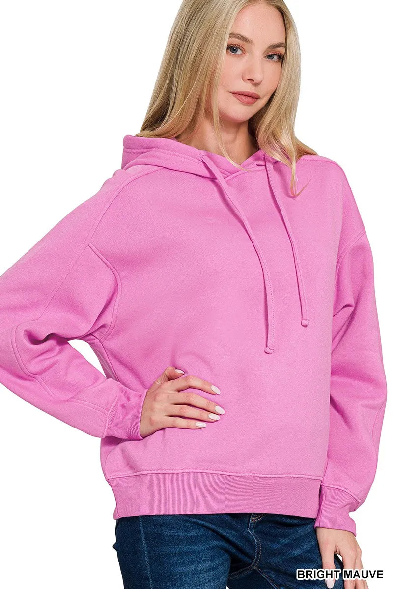 Drawstring Relaxed Fit Fleece Hoodie