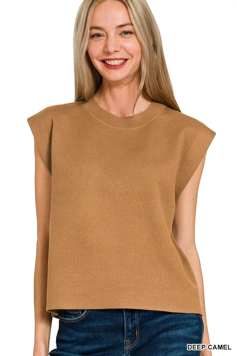 Round Neck Viscose Sweater Vest