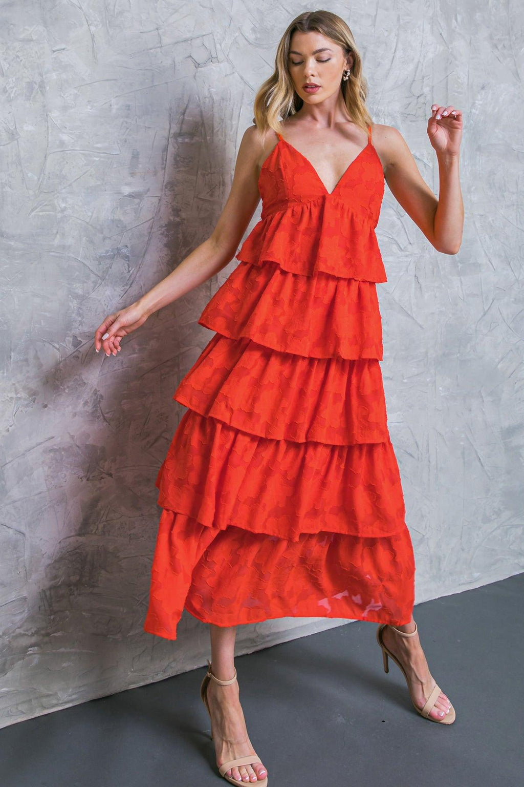 ISLAND AESTHETIC WOVEN MIDI DRESS