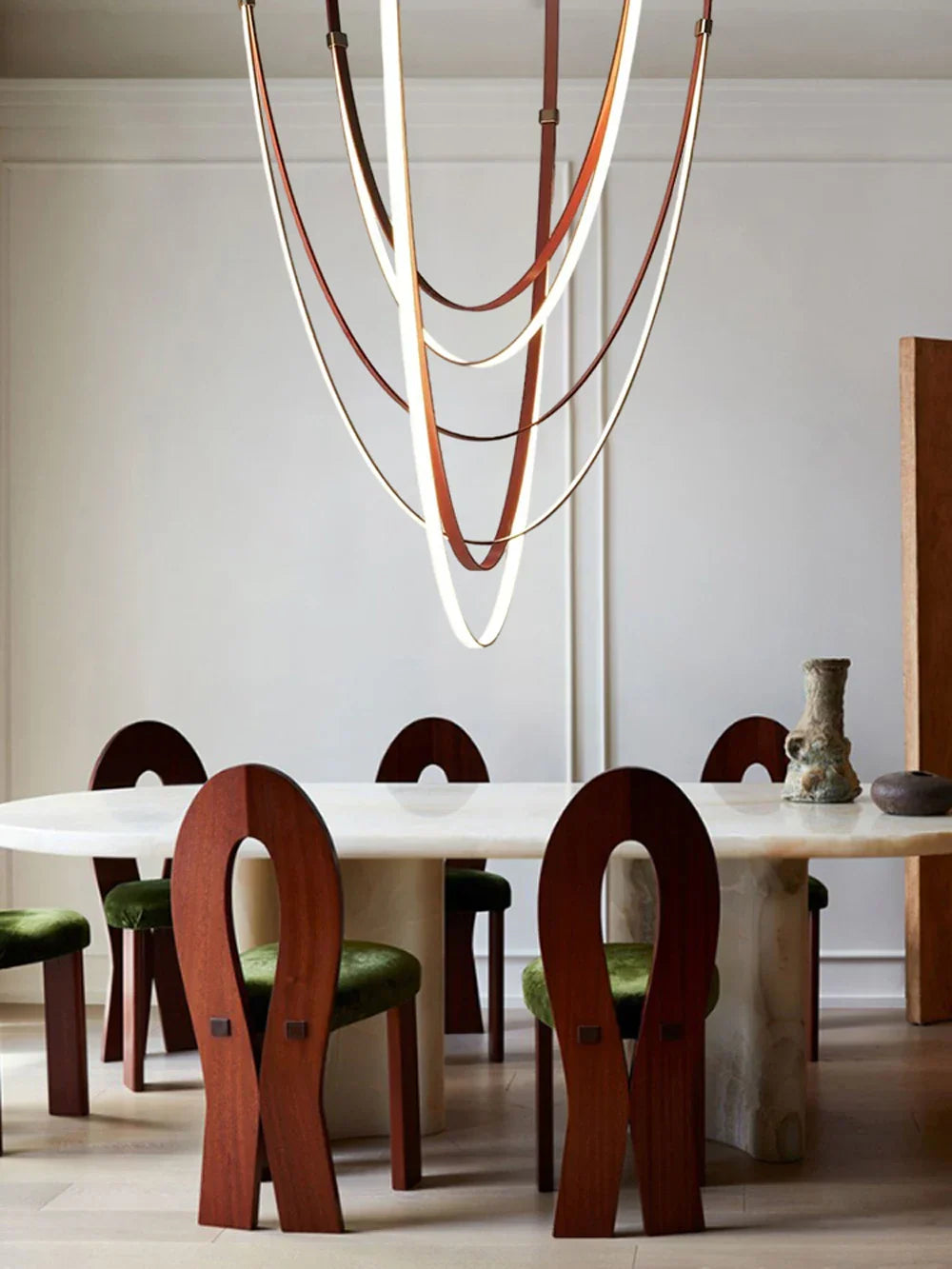 DecorBites™ Flex Leather Belt LED Chandelier for Living Room