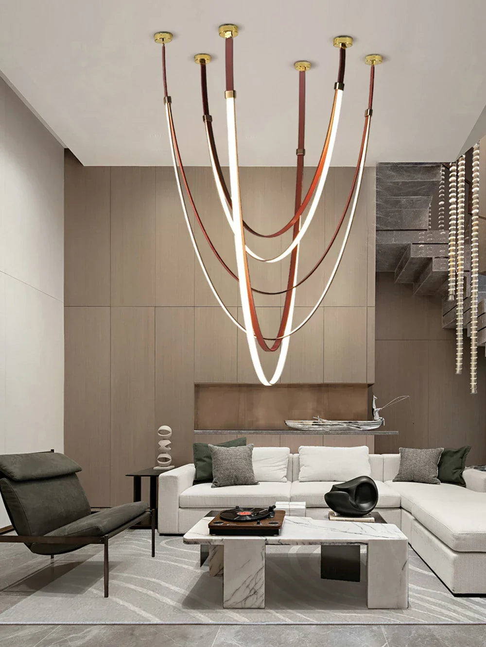 DecorBites™ Flex Leather Belt LED Chandelier Light