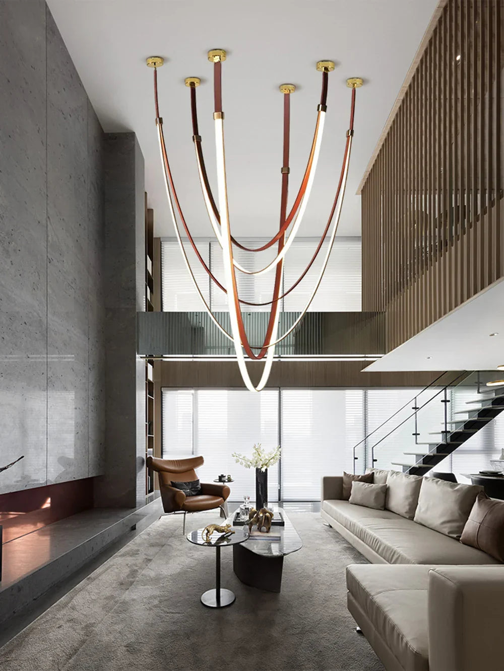 DecorBites™ Flexible Leather Belt LED Chandelier Light