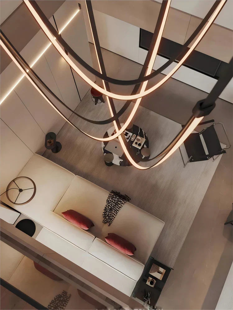 DecorBites™ Flexible Leather Belt LED Chandelier Light