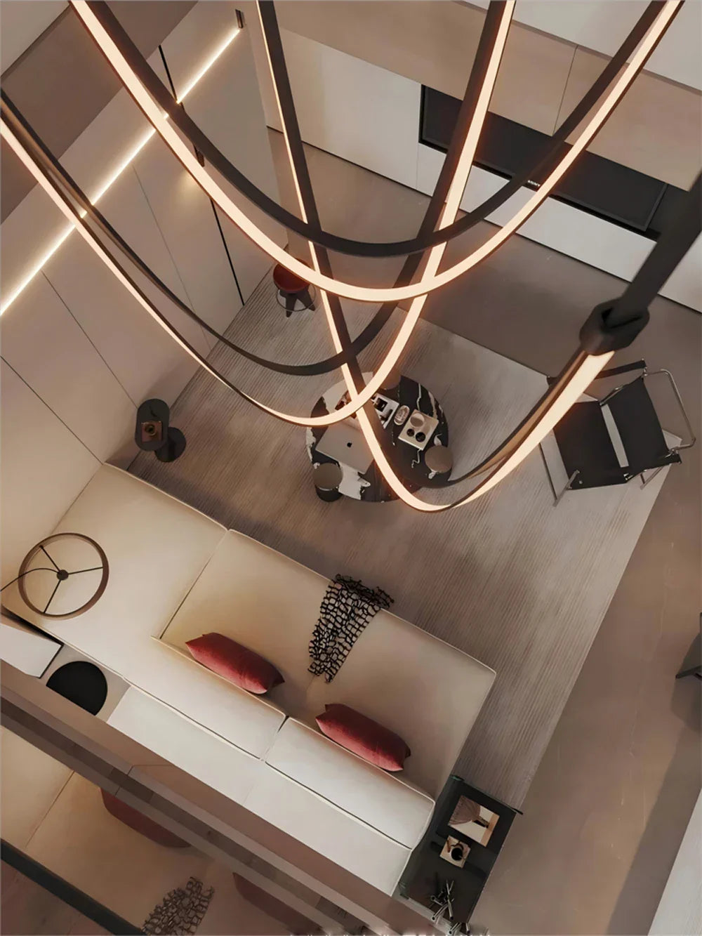 DecorBites™ Flexible Leather Belt LED Chandelier Lighting