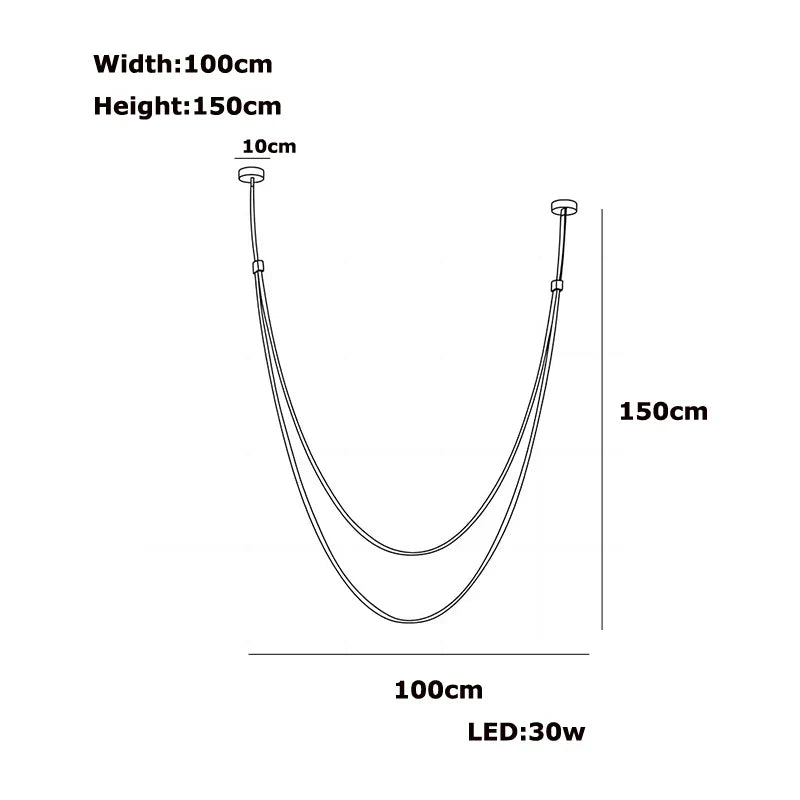 DecorBites™ Flexible Leather Belt LED Chandelier Lighting