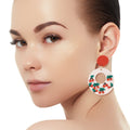Statement White Clay Cherry Donut Earrings Trendy Fashion Jewelry