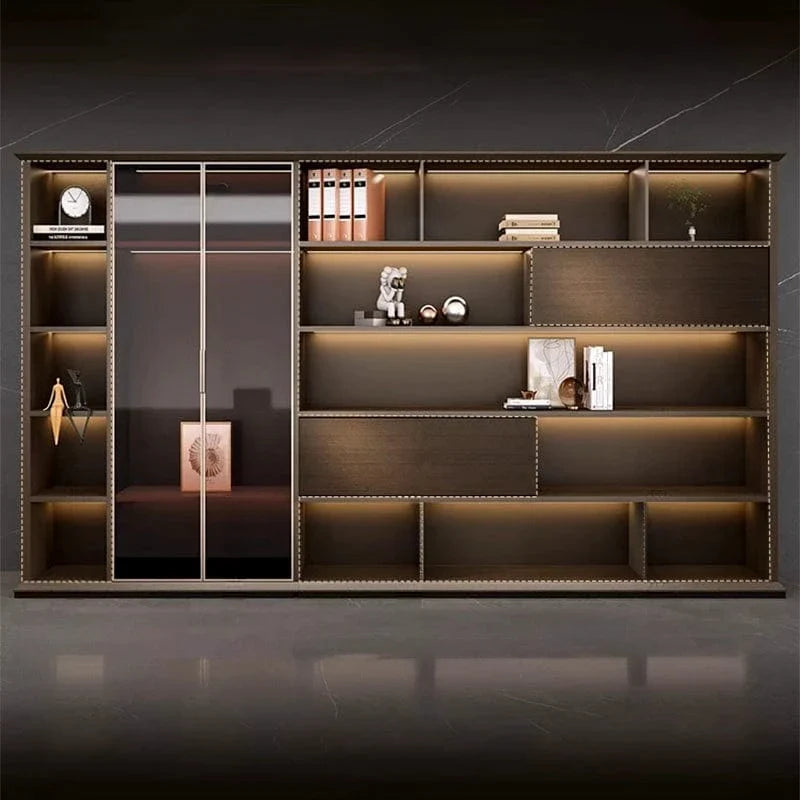 Altus · Office Library Wall Shelves w/ Integrated Lighting
