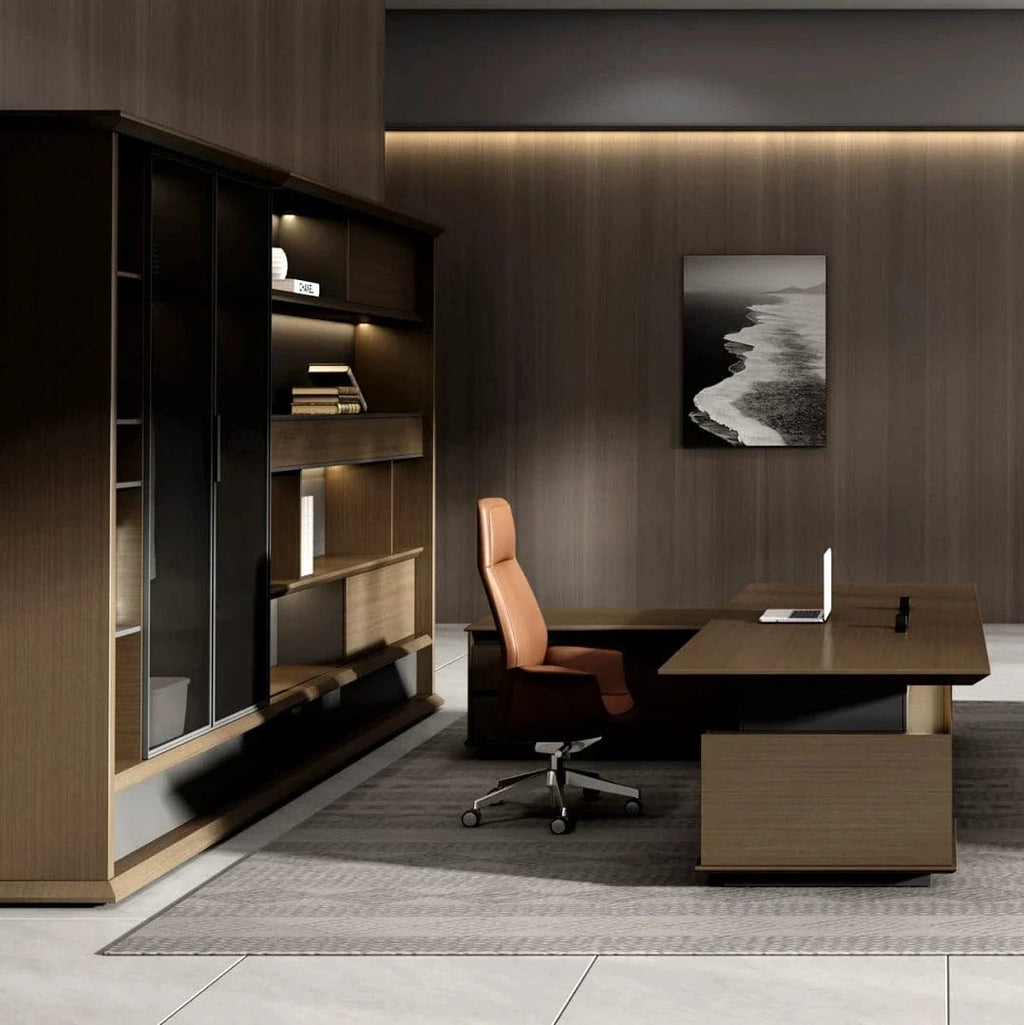 Altus · Office Library Wall Shelves w/ Integrated Lighting
