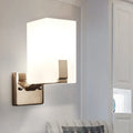 DecorBites™ Frosted Glass Wall Sconce with Modern Nickel Mount, 1 Light