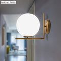 DecorBites™ Frosted White Glass Ball Wall Light with Gold Arm - Minimalist 1 Head Wall Lamp (Warm/White Light)