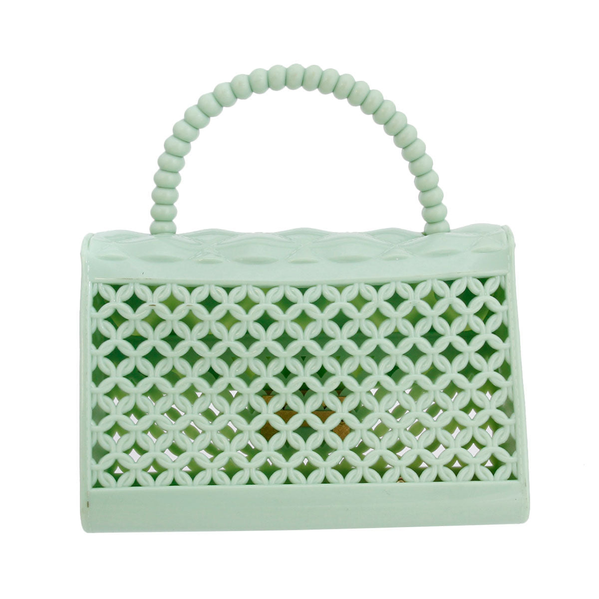 Mini Crossbody Bag with Top Handle Mint Jelly Stylish Chic Accessory