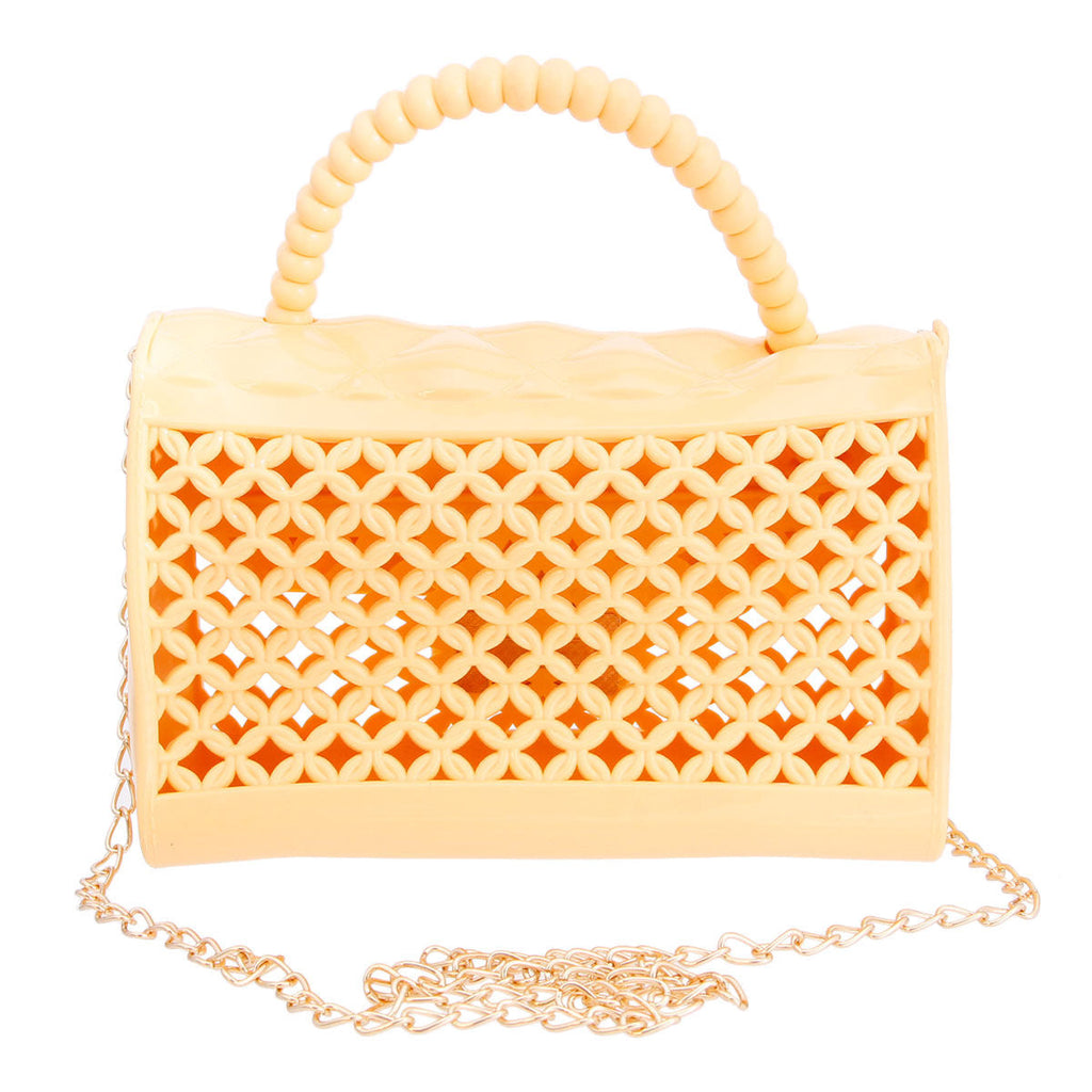 Fashion Handbag Yellow Jelly Mini Top Handle Crossbody Chic Stylish