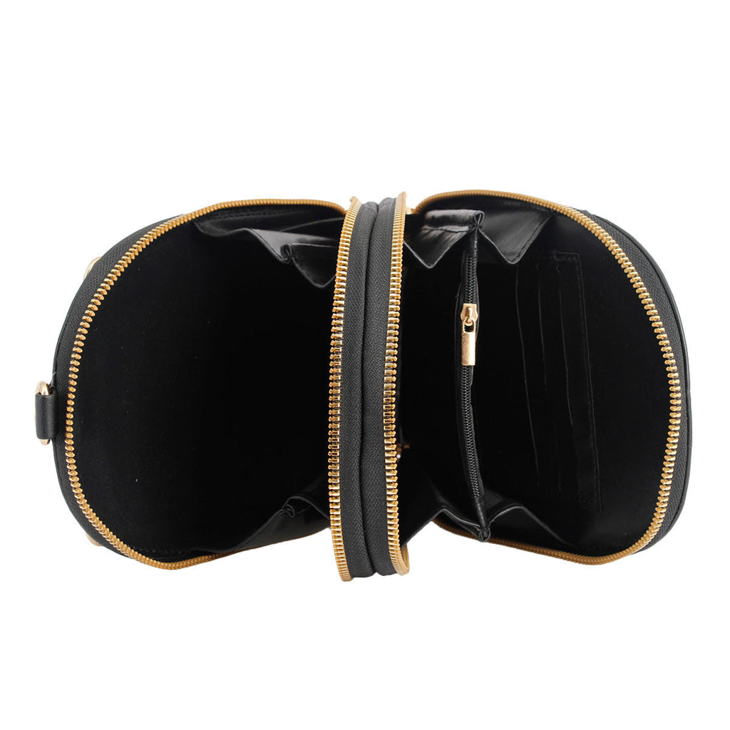 Mini Backpack Black Flower Stylish Fashion Accessory