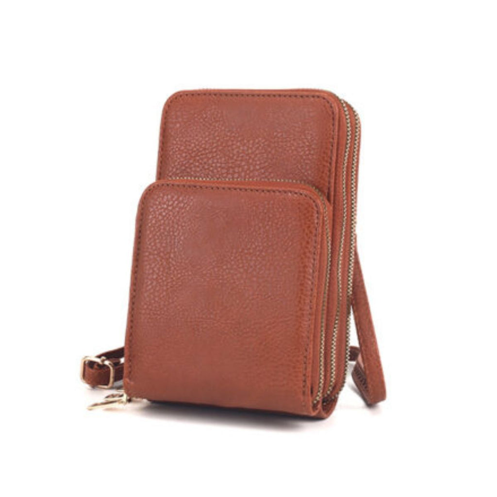 Fashion Handbag Camel Triple Pocket Crossbody Stylish Chic Accessory