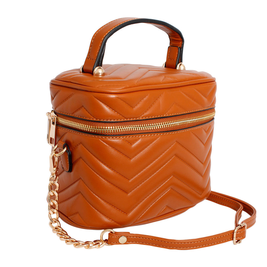 Women’s Crossbody Purse Camel Vanity Case Stylish Chic Accessory