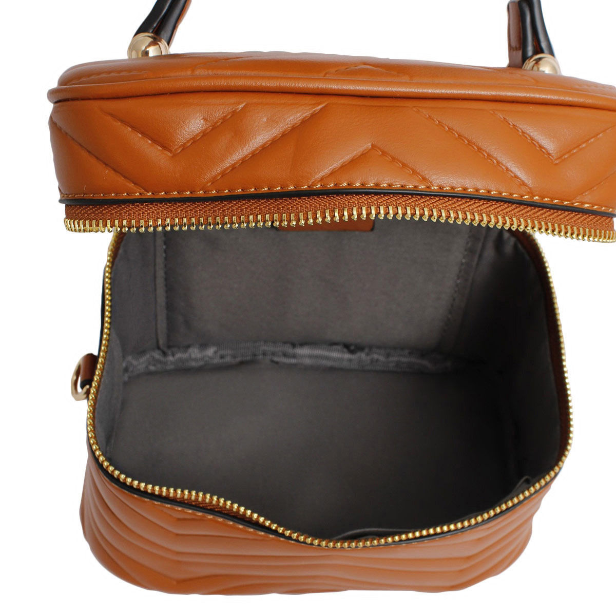 Women’s Crossbody Purse Camel Vanity Case Stylish Chic Accessory
