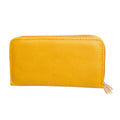 Women’s Zipper Wallet Soft Grain Mustard Stylish Accessory