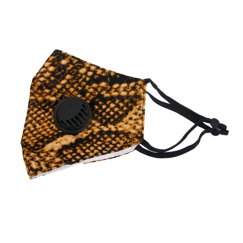 Fashion Face Mask Brown Snake Skin Trendy Stylish Accessory