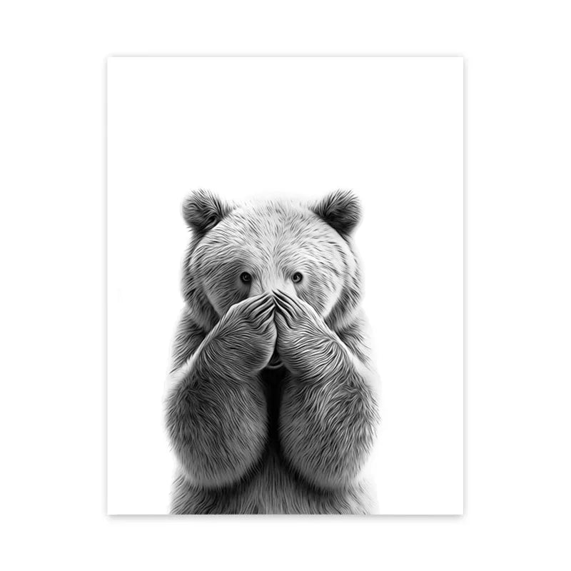 DecorBites™ Funny Animal Bathroom Canvas Wall Art