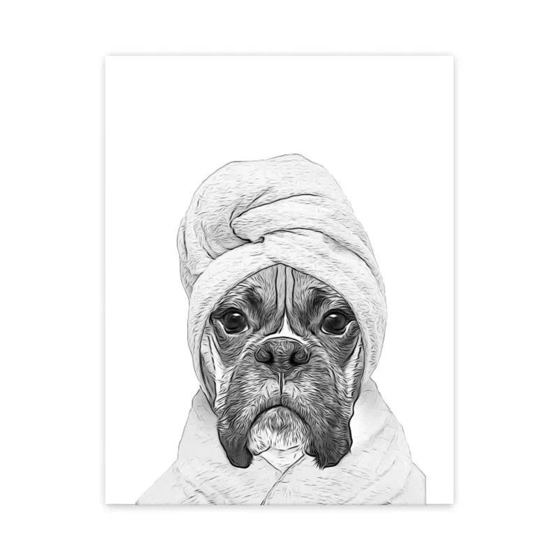 DecorBites™ Funny Animal Bathroom Canvas Wall Art