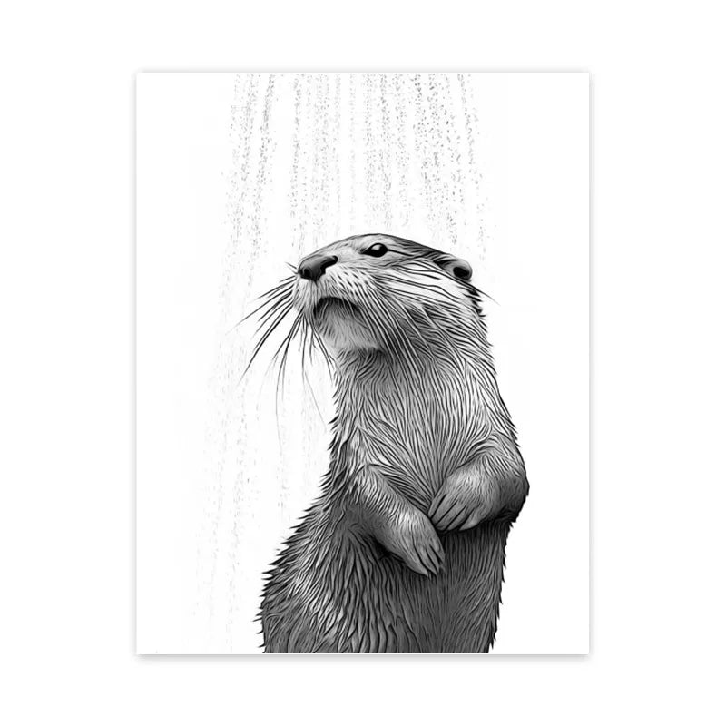 DecorBites™ Funny Animal Bathroom Canvas Wall Art