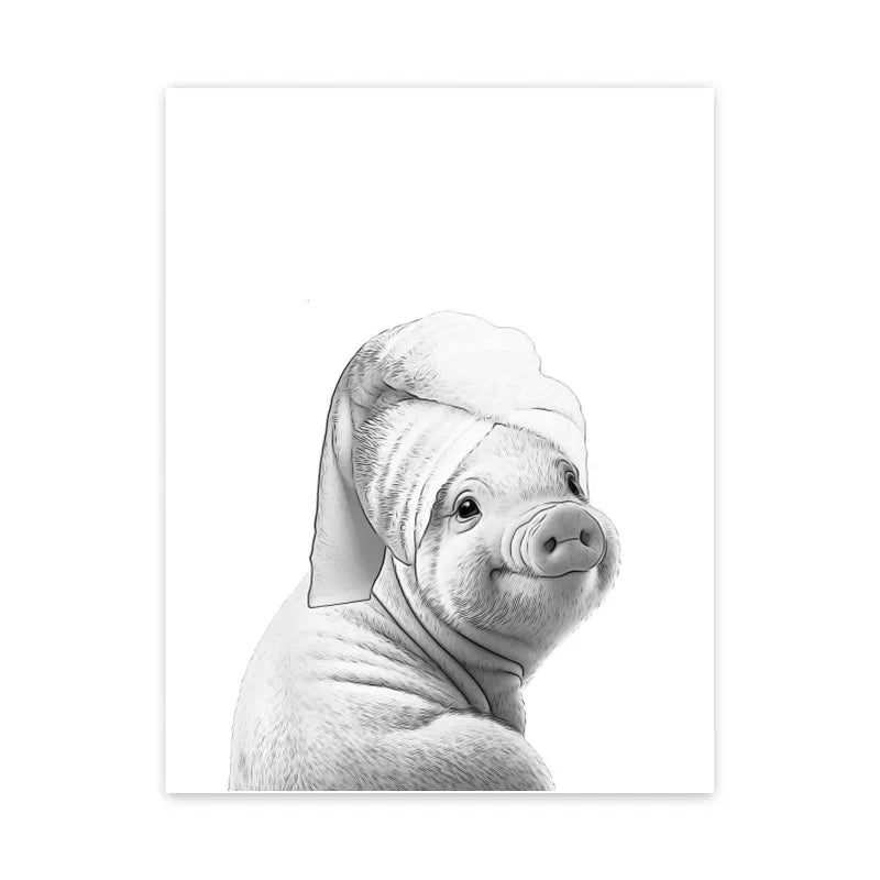 DecorBites™ Funny Animal Bathroom Poster Canvas Wall Art