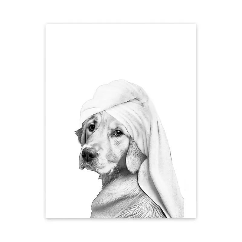 DecorBites™ Funny Animal Bathroom Wall Art Canvas
