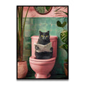 DecorBites™ Funny Bathroom Cat Canvas Wall Art