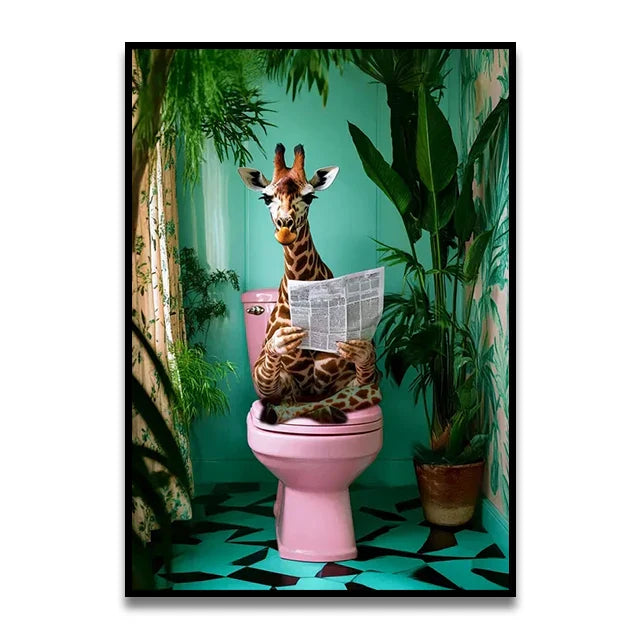 DecorBites™ Funny Cat Bathroom Wall Art